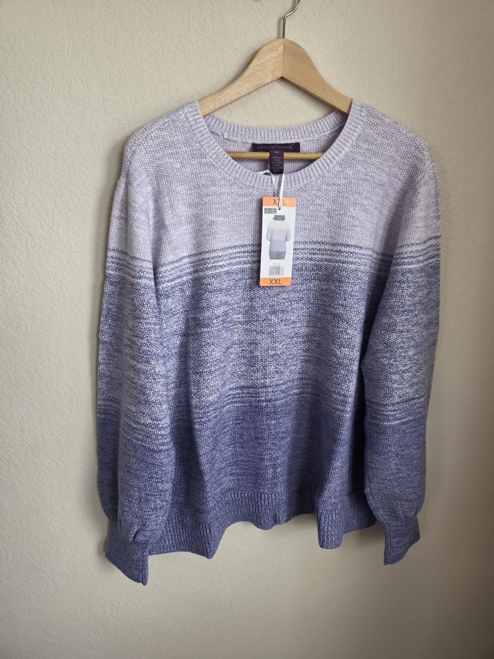 Gloria Vanderbilt Knit Ombre Purple Crewneck Sweater